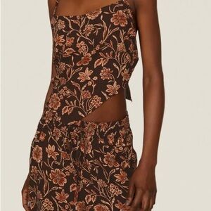 Sanctuary Floral Scarf Camisole in‎ Brown and Orange NWT Size XL